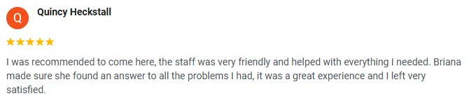 A 5-star Google review of Elite Dental Associates praising the satisfying experience